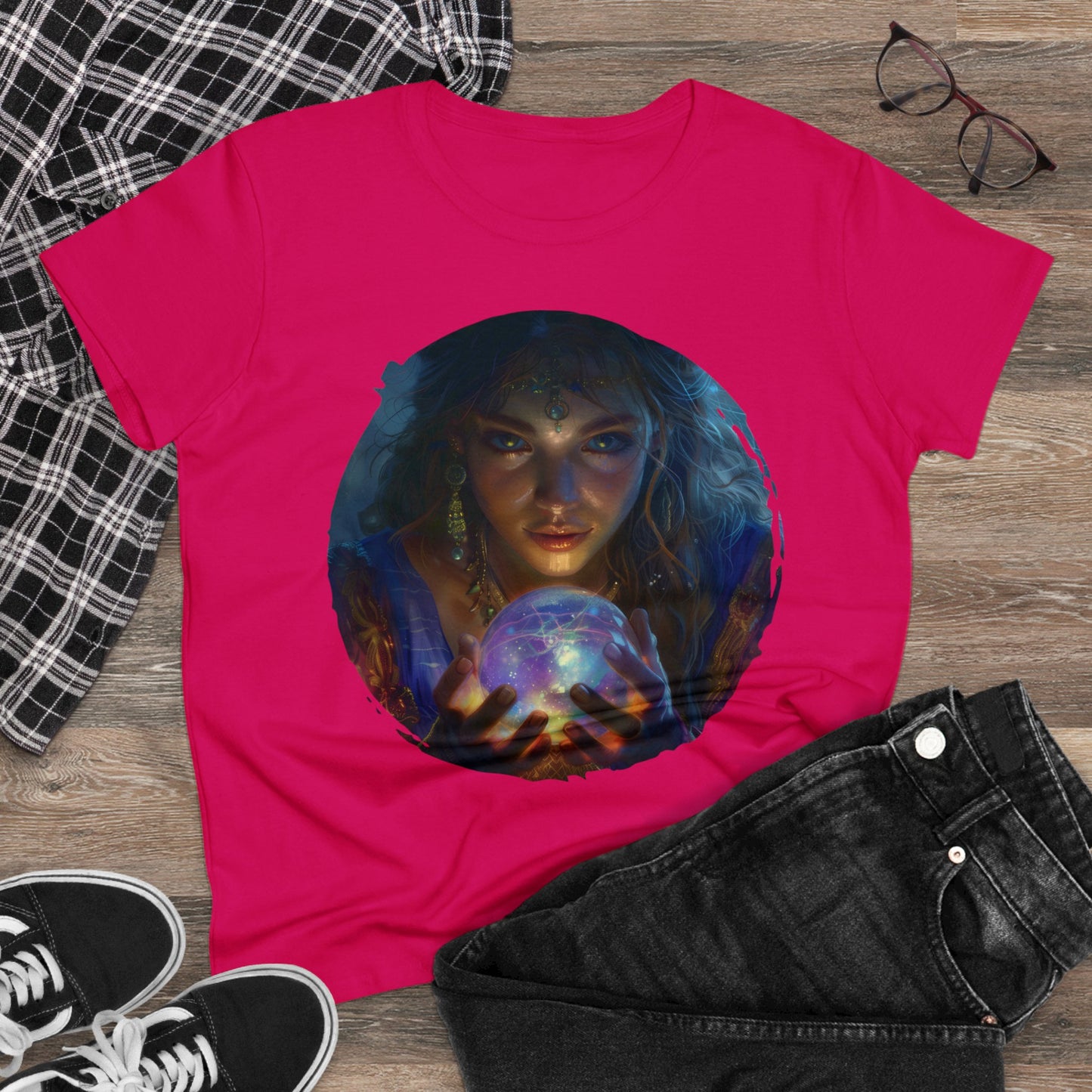 Crystal Ball - Mysticism - Women's Midweight Cotton Tee