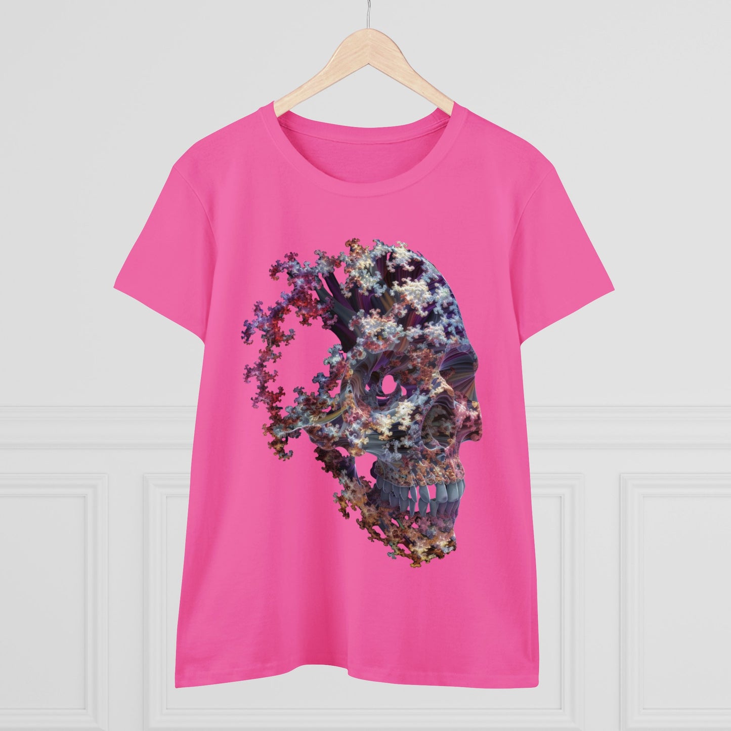 Fractal Skull - Women's Midweight Cotton Tee