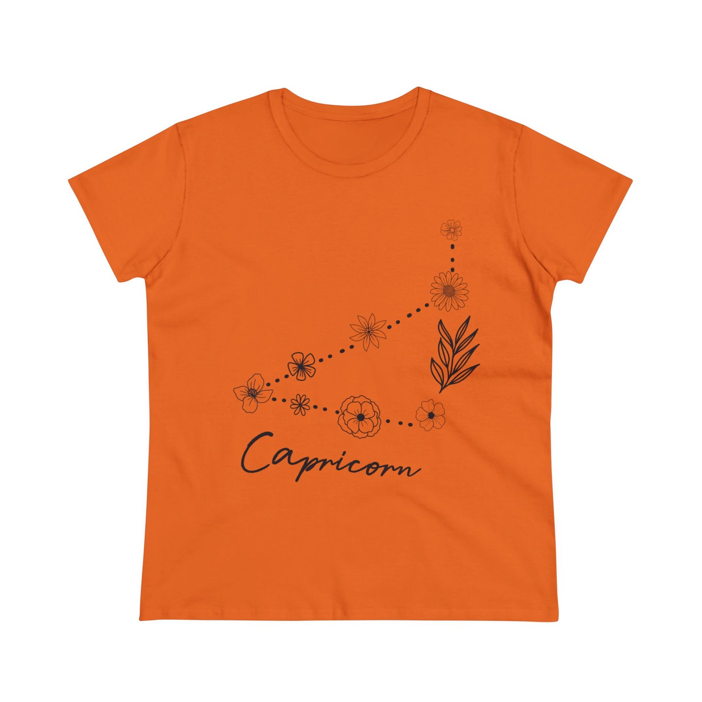 Flower Constellation - Capricorn - Astrology - Women's Midweight Cotton Tee