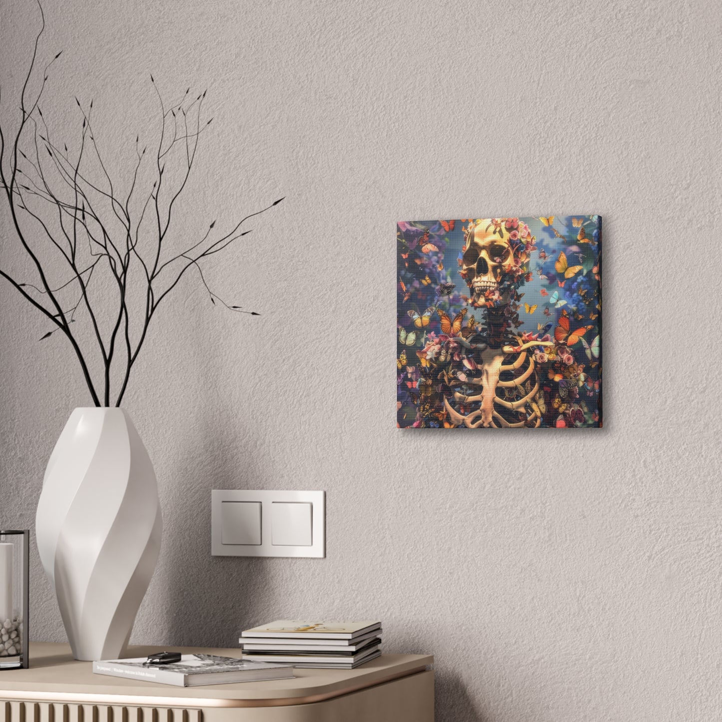 Skulls and Butterflies - Canvas Stretched, 0.75"