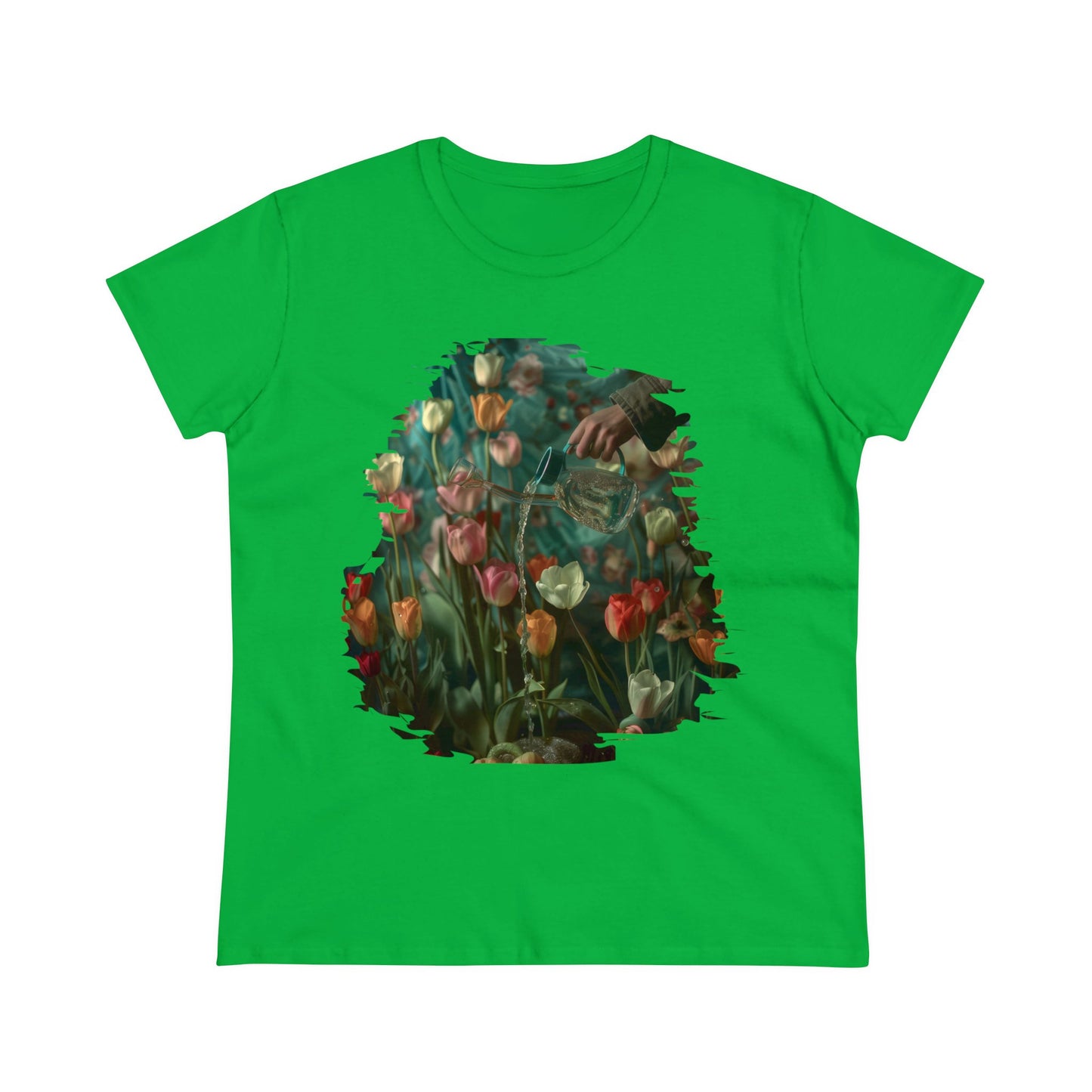 Watering Tulips - Women's Midweight Cotton Tee