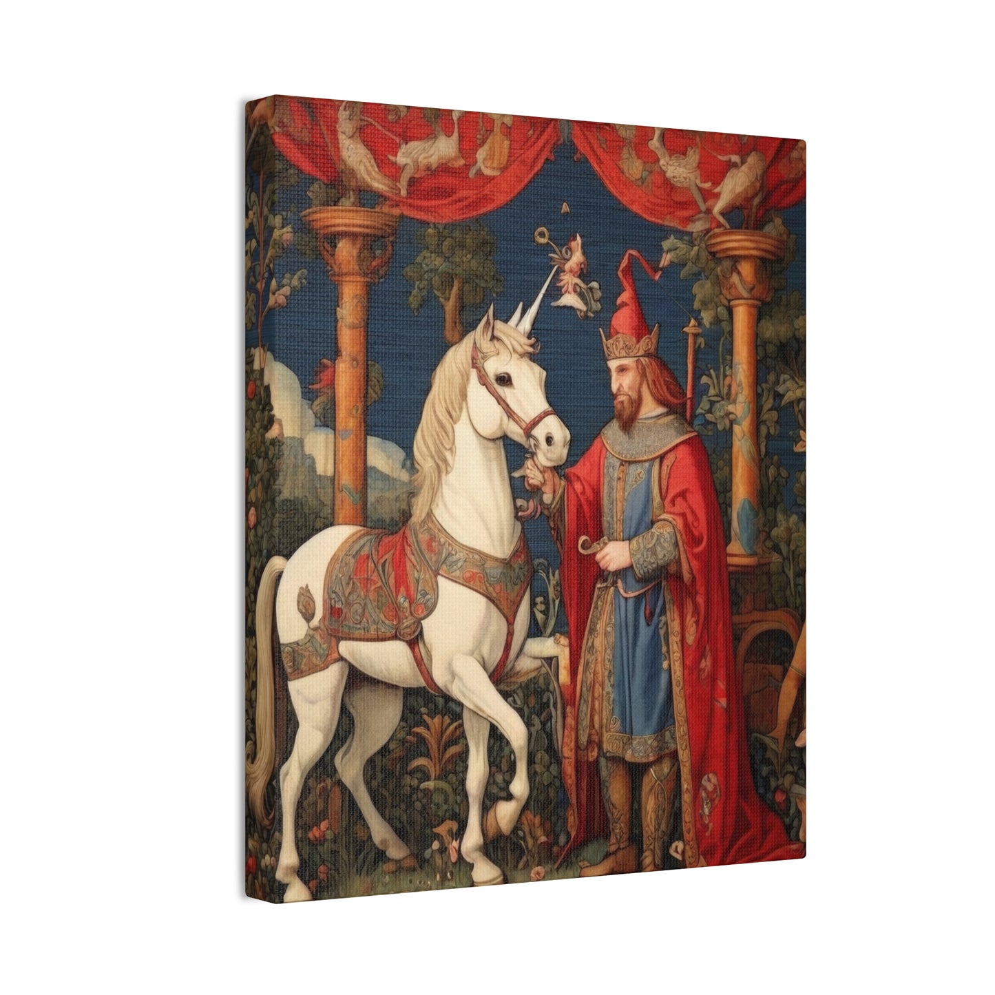 Mage and the Unicorn Tapestry - Canvas Stretched, 0.75"