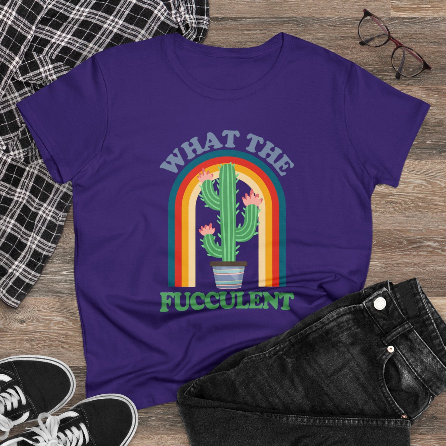 What the Fucculent - Gardening - Women's Midweight Cotton Tee