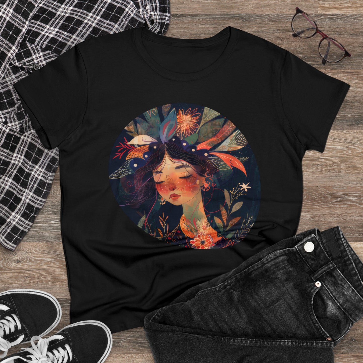 Flower Girl - Flowers - Women's Midweight Cotton Tee