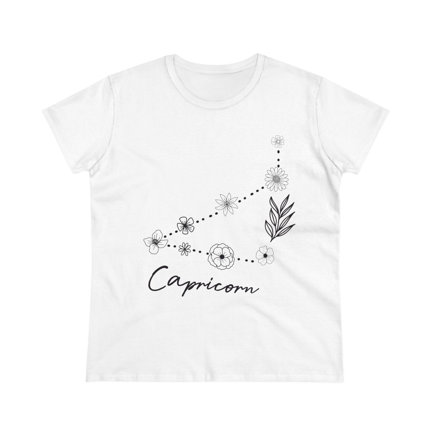 Flower Constellation - Capricorn - Astrology - Women's Midweight Cotton Tee