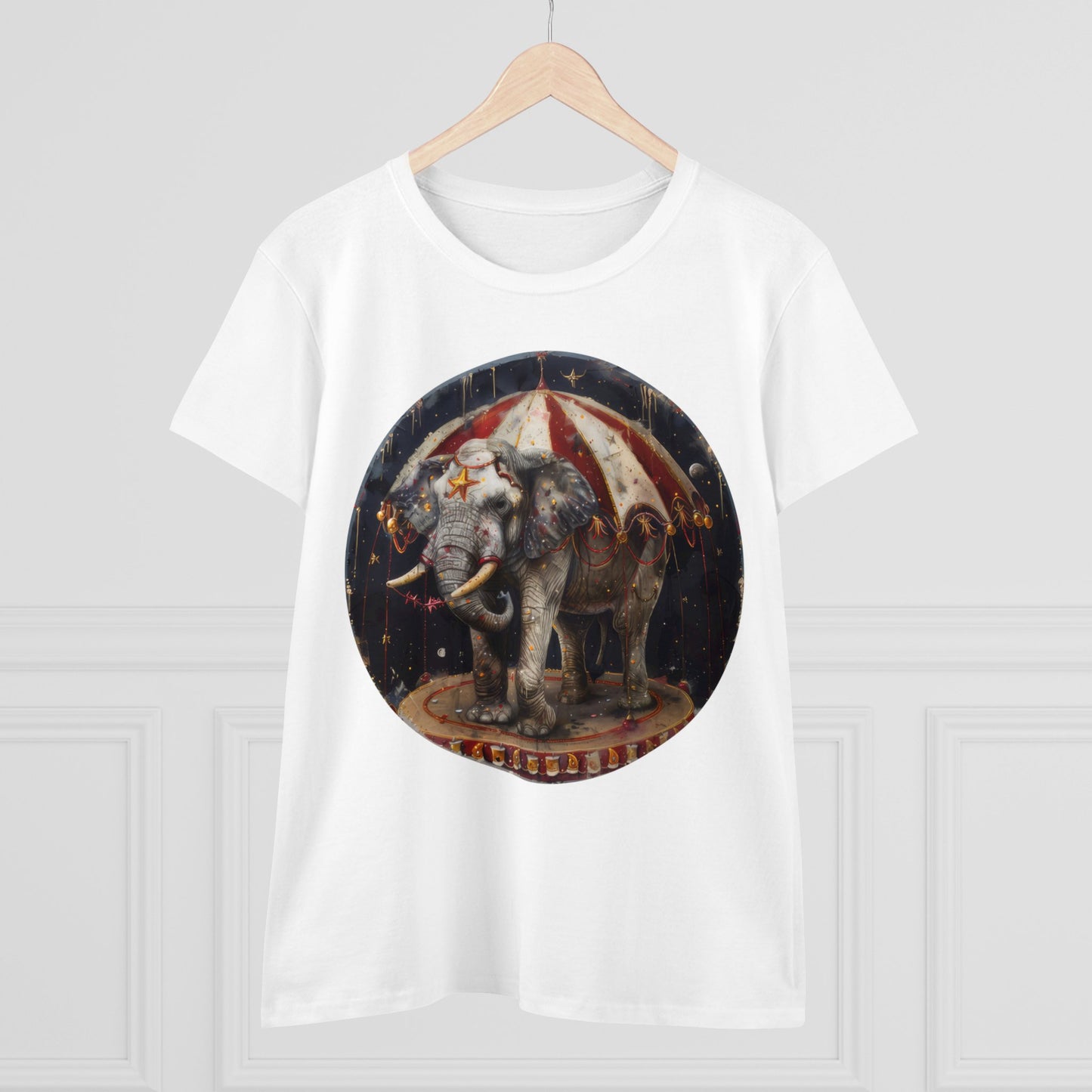 Circus Elephant - Women's Midweight Cotton Tee