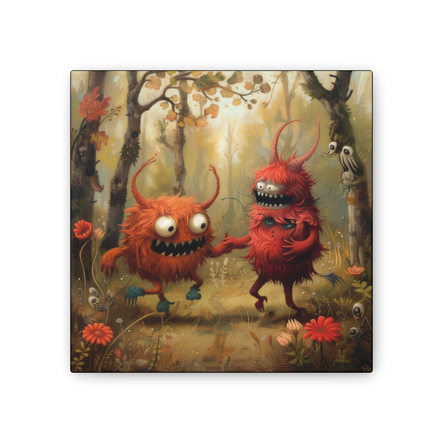 Happy Monsters - Canvas Stretched, 0.75"