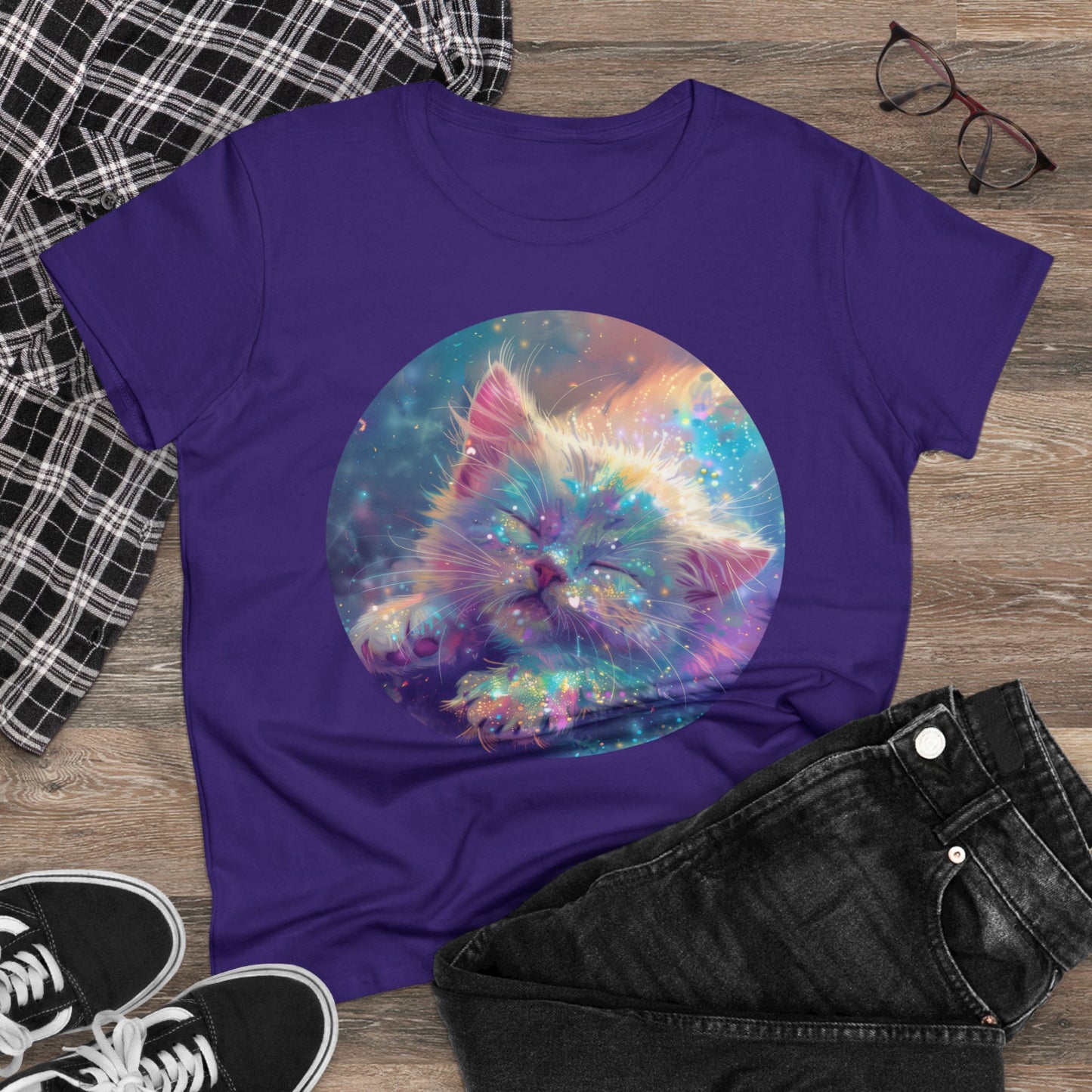 Sparkle Kitty - Women's Midweight Cotton Tee