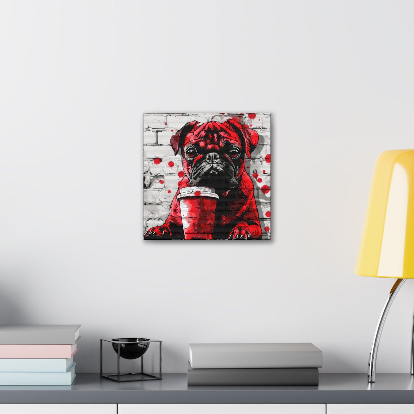 Pug Like Coffee - Canvas Stretched, 0.75"