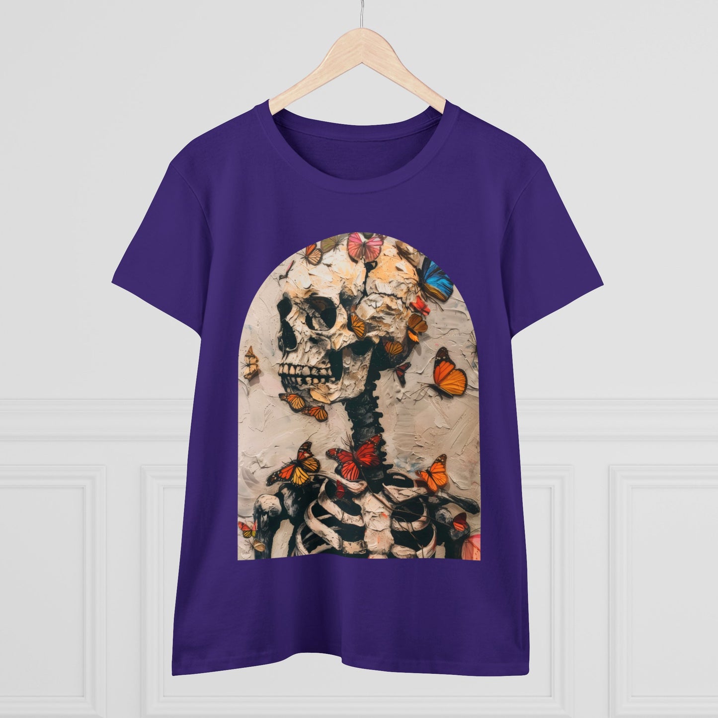 Skeleton and Butterflies - Women's Midweight Cotton Tee