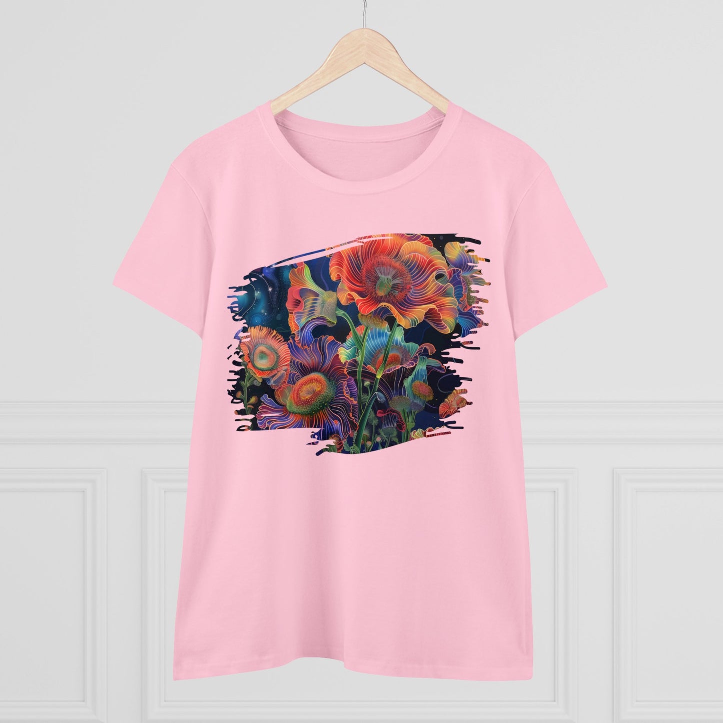 Pastel Flowers - Women's Midweight Cotton Tee