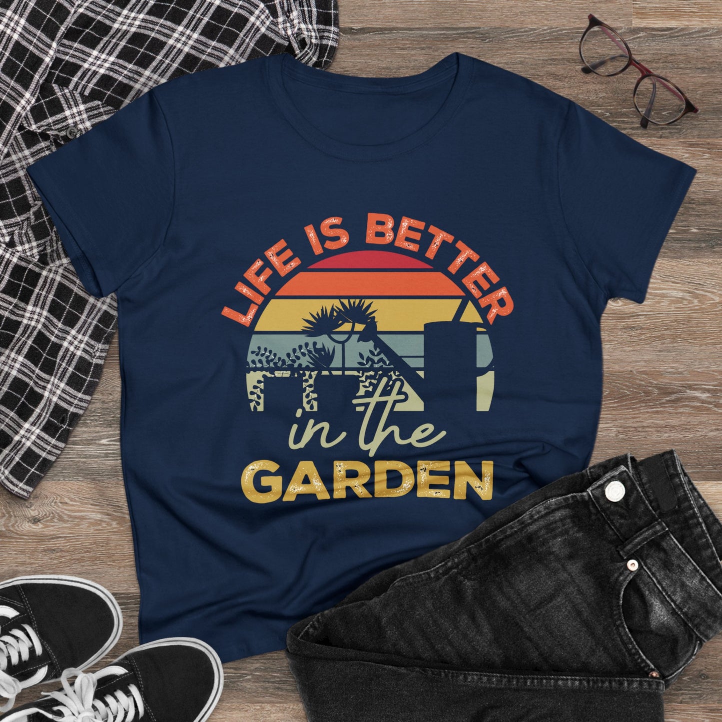 Life Is Better In the Garden - Gardening - Women's Midweight Cotton Tee