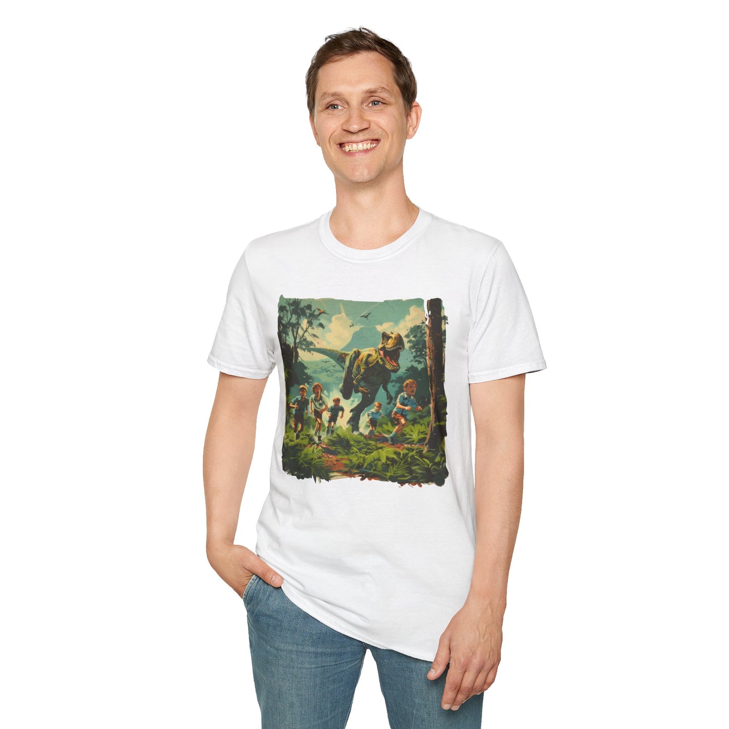 Dinosaur Chase - Unisex Softstyle T-Shirt