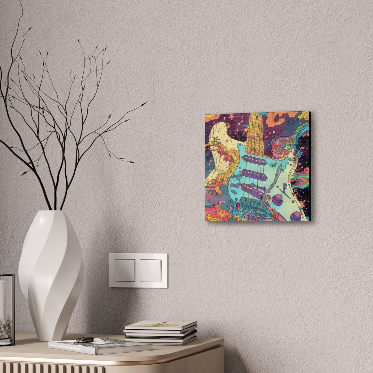 Trippy Guitar - Canvas Stretched, 0.75"