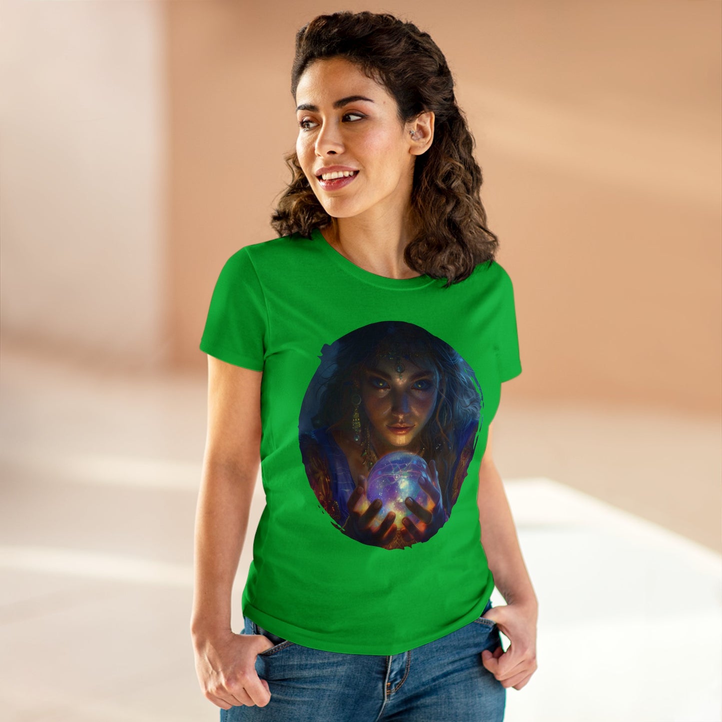 Crystal Ball - Mysticism - Women's Midweight Cotton Tee