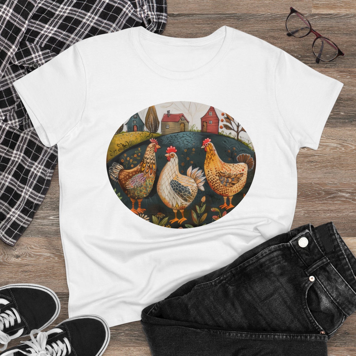 Chickens - Women's Midweight Cotton Tee