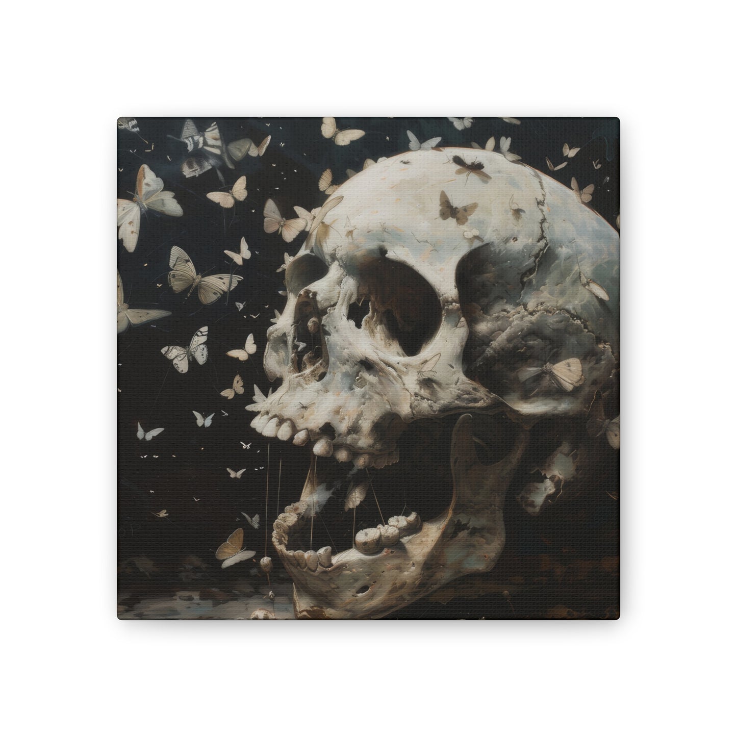 Skull and Butterflies - Canvas Stretched, 0.75"