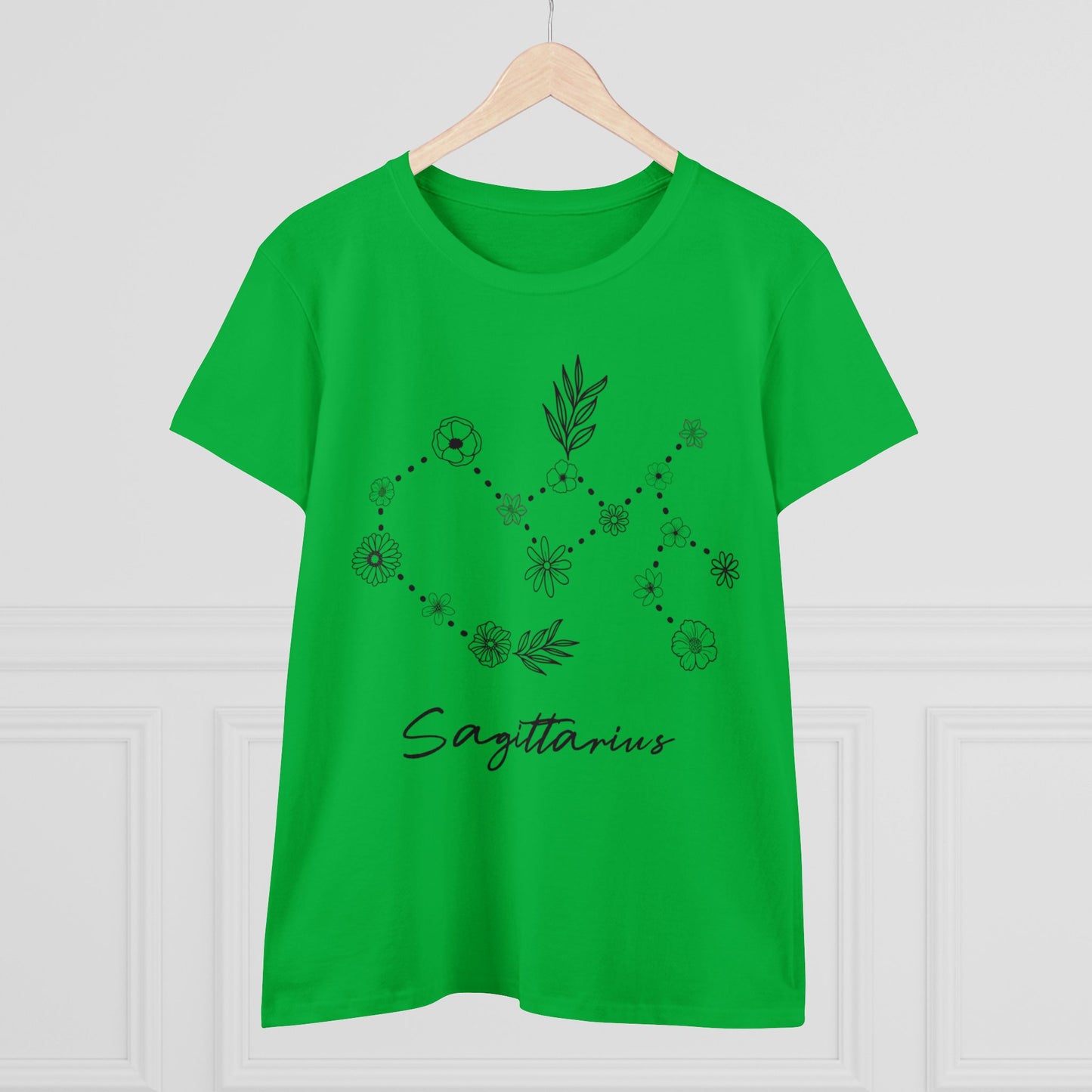 Flower Constellation - Sagittarius - Astrology - Women's Midweight Cotton Tee