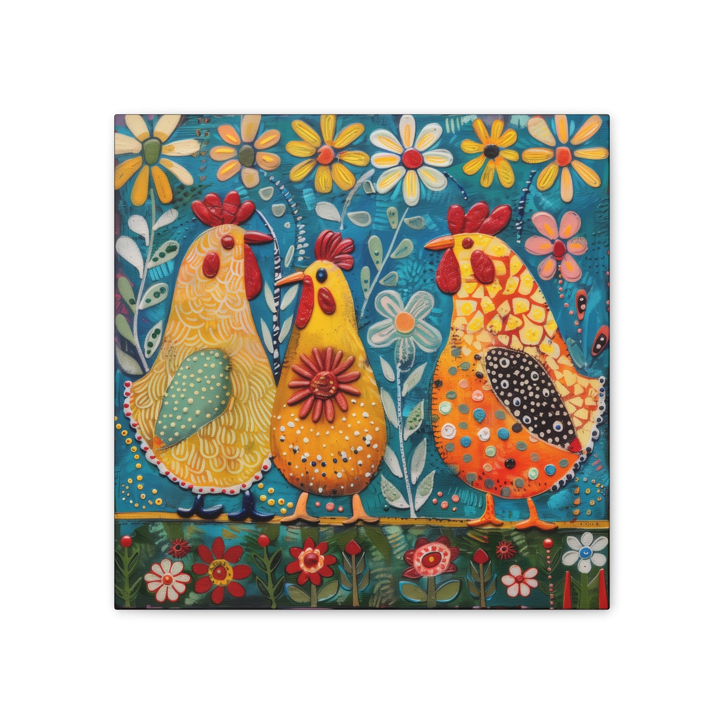 Chickens - Canvas Stretched, 0.75" - Canvas Stretched, 0.75"