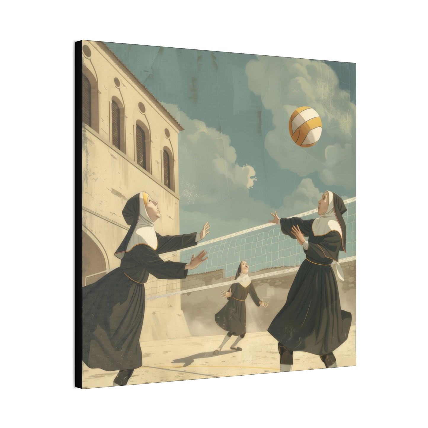 Nuns Volleyball - Canvas Stretched, 0.75"