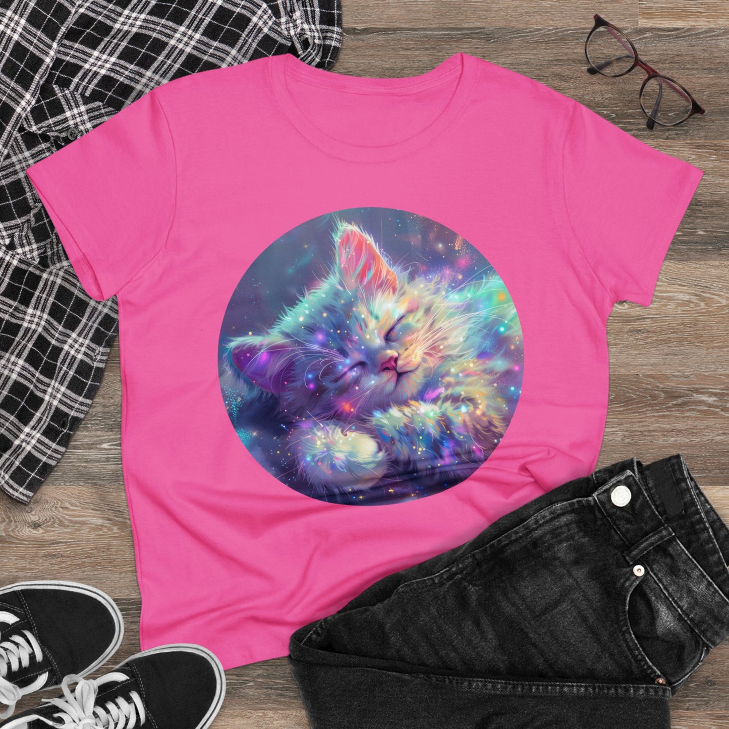 Sparkle Kitty - Women's Midweight Cotton Tee