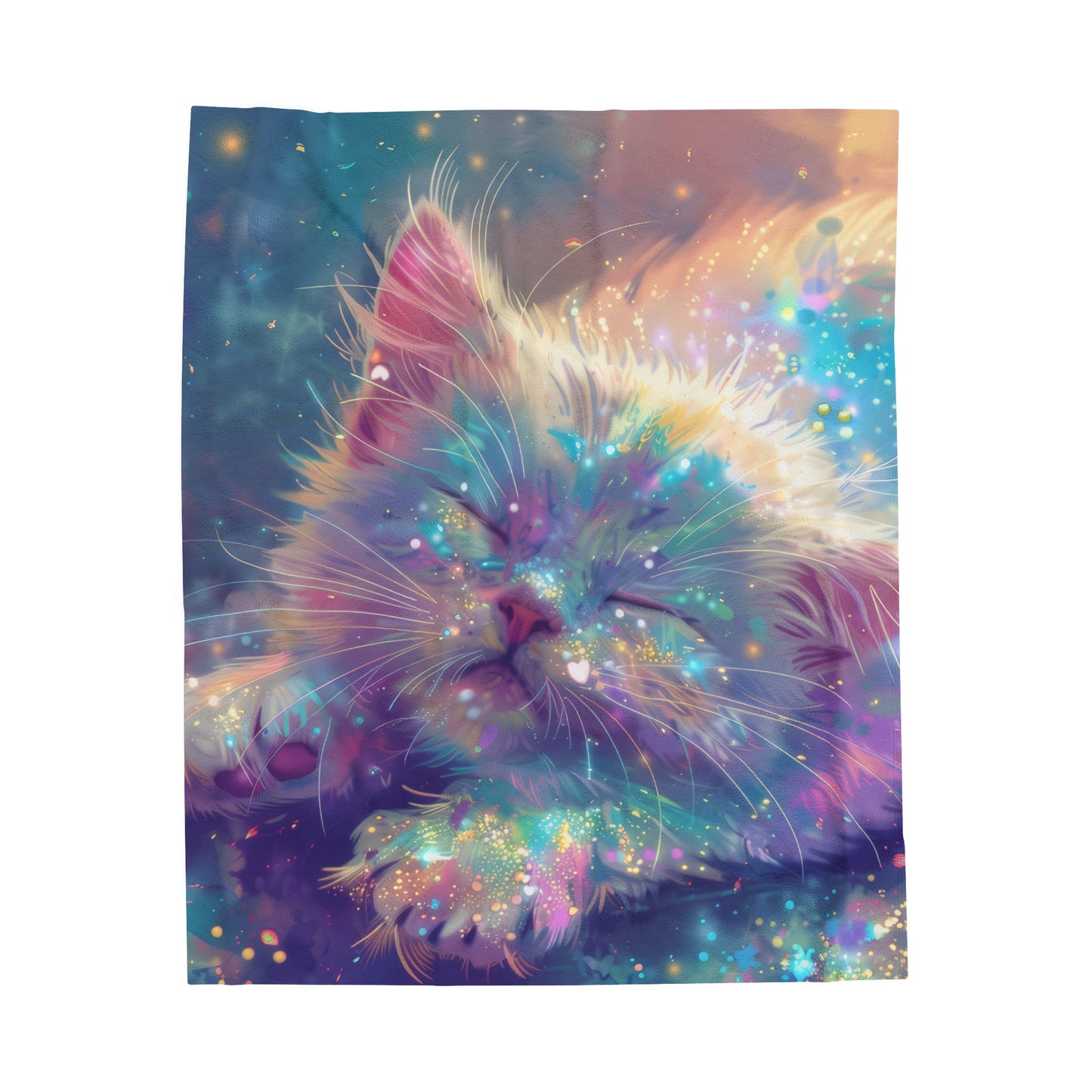 Sparkle Kitty - Velveteen Plush Blanket