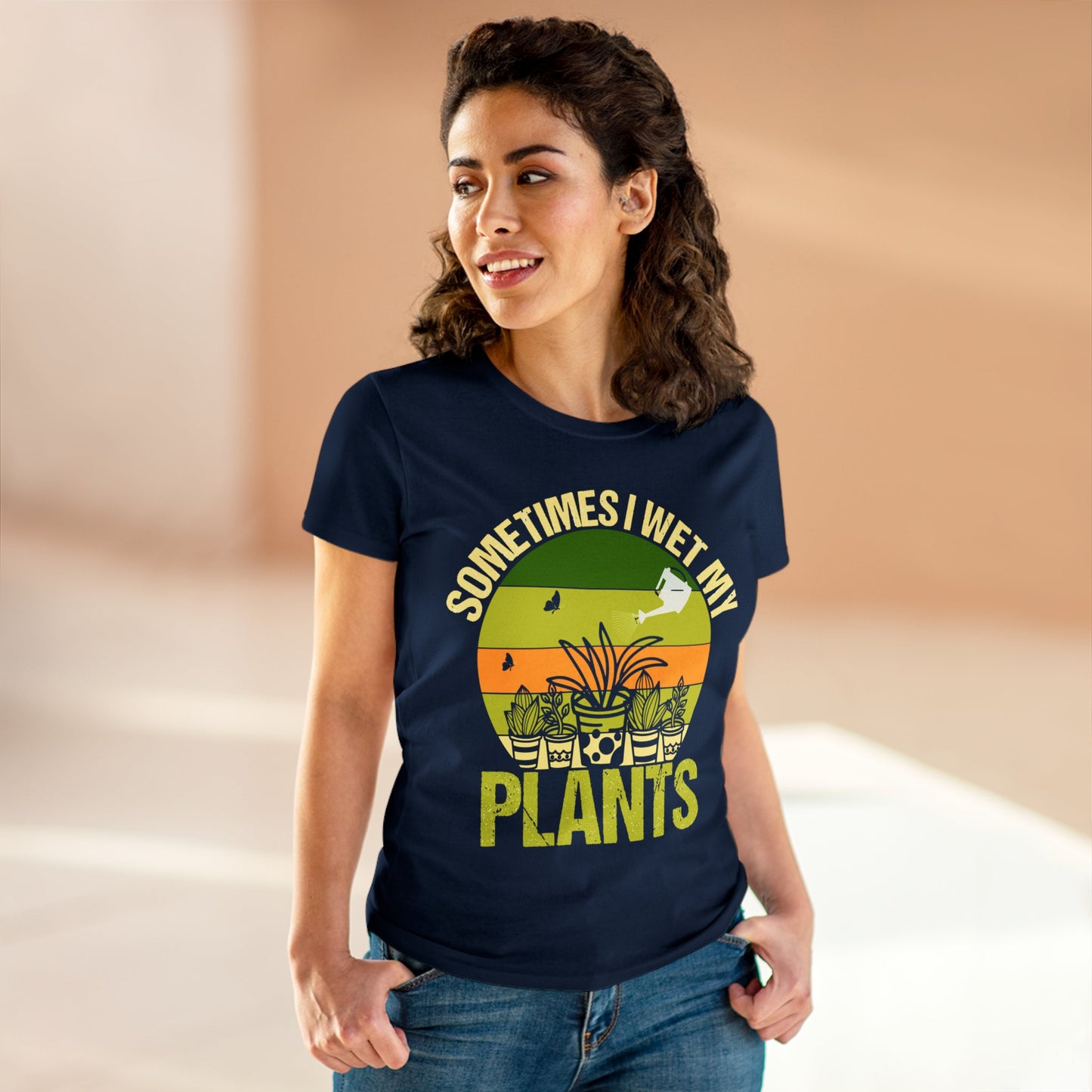 Sometimes I Wet My Plants - Gardening - Women's Midweight Cotton Tee