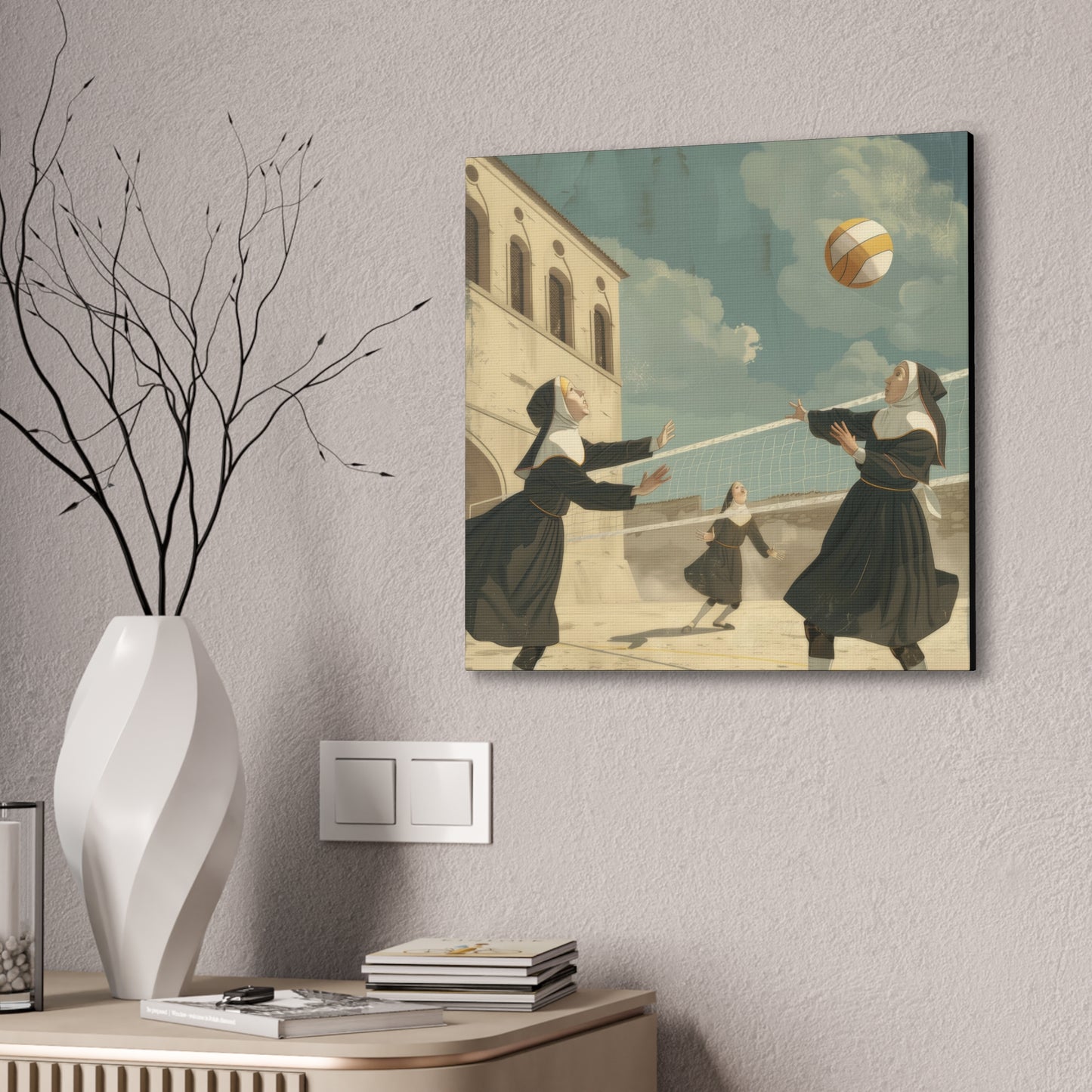 Nuns Volleyball - Canvas Stretched, 0.75"