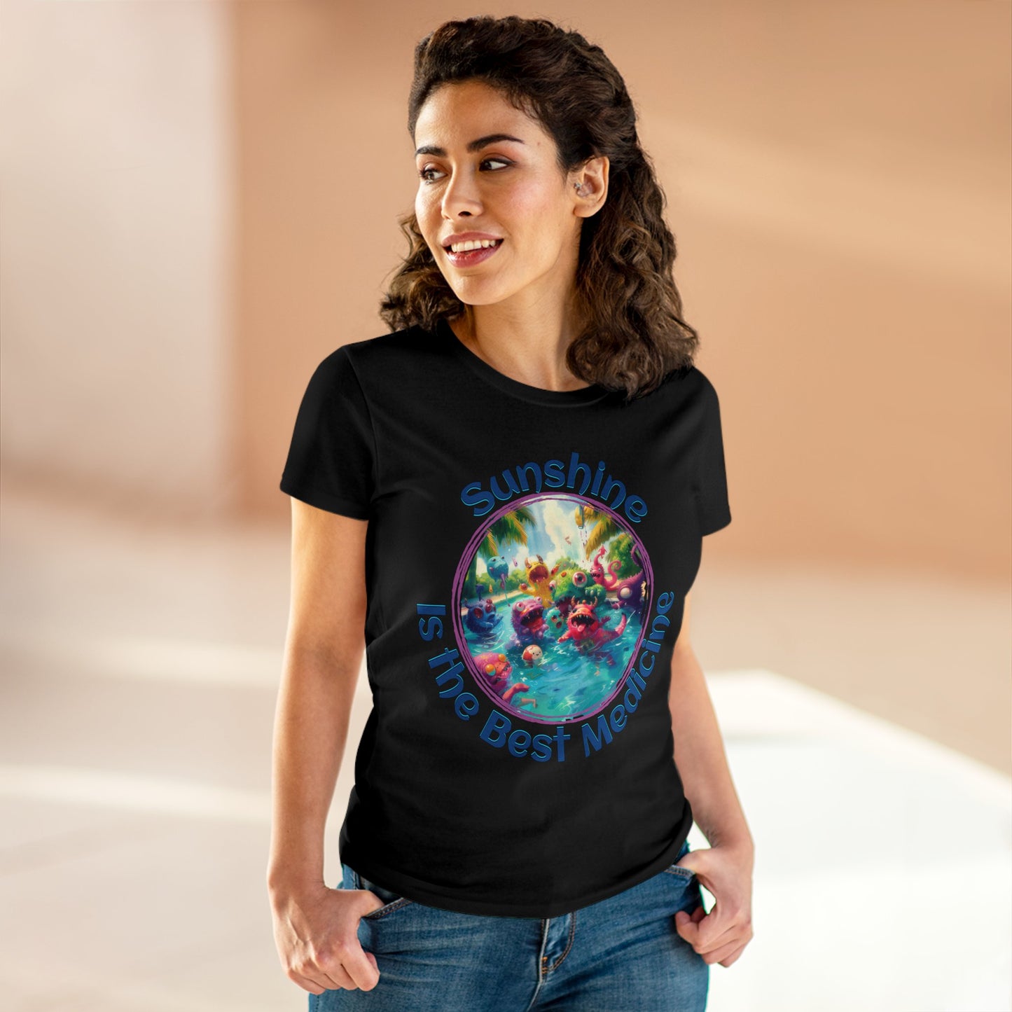 Sunshine is the Best Medicine - Women's Midweight Cotton Tee