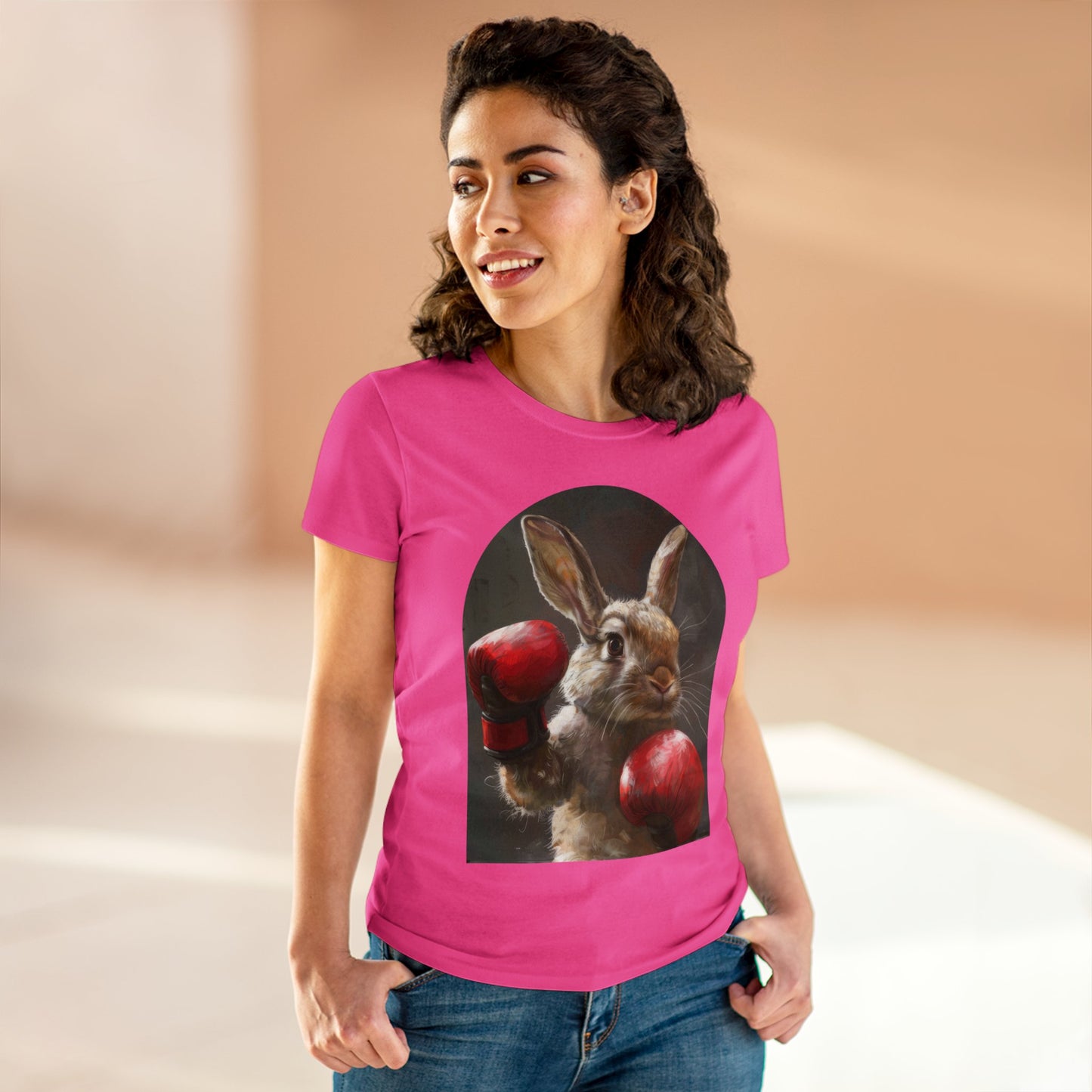 Boxing Rabbit - Women's Midweight Cotton Tee