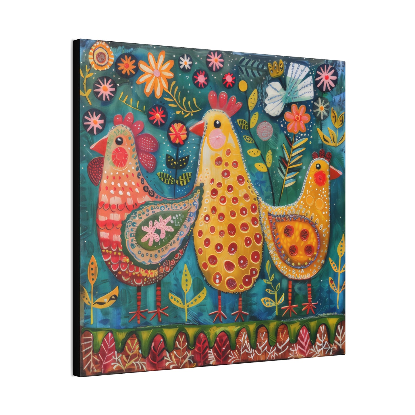 Chickens - Canvas Stretched, 0.75" - Canvas Stretched, 0.75"