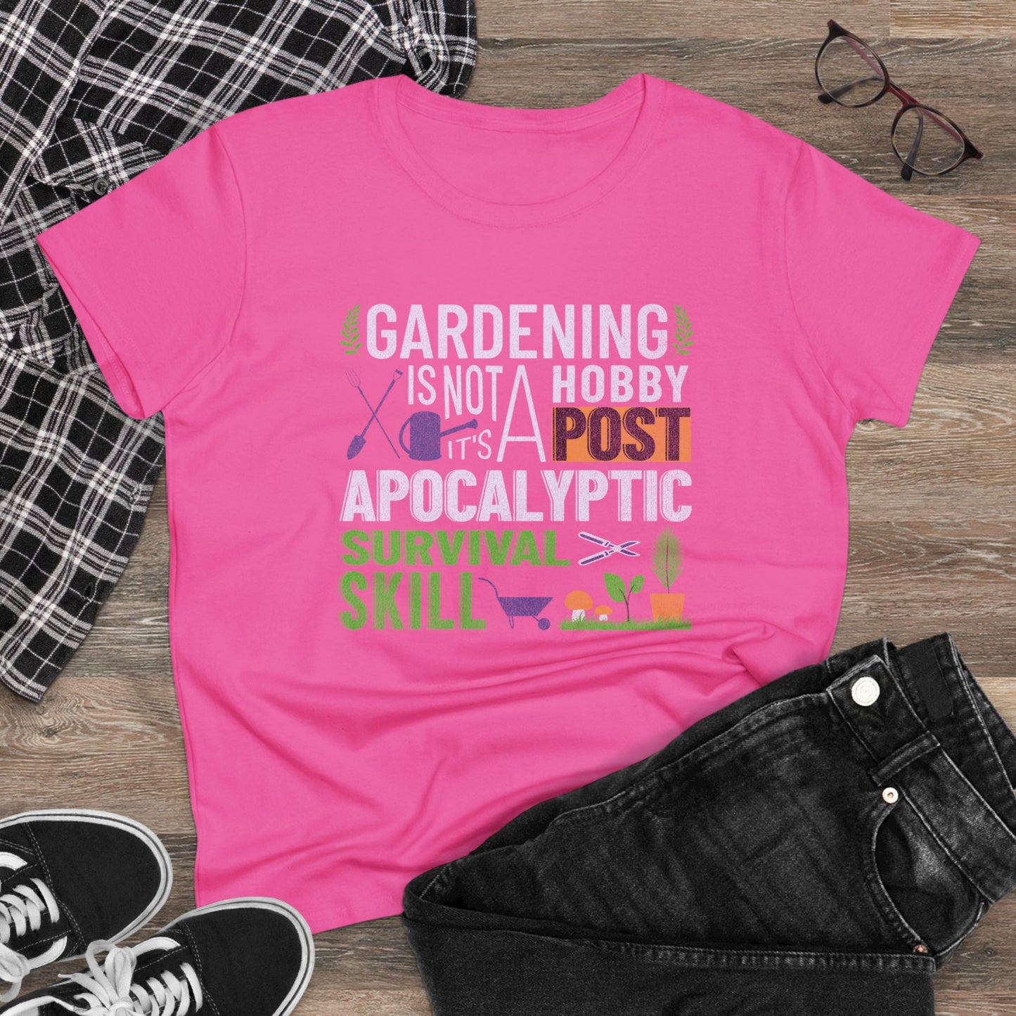 Gardening Is a Survival Skill - Gardening - Women's Midweight Cotton Tee