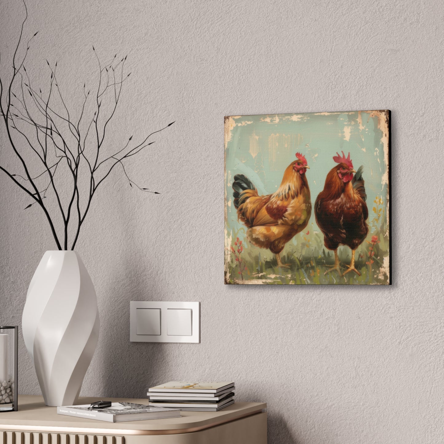 Chickens - Canvas Stretched, 0.75" - Canvas Stretched, 0.75"