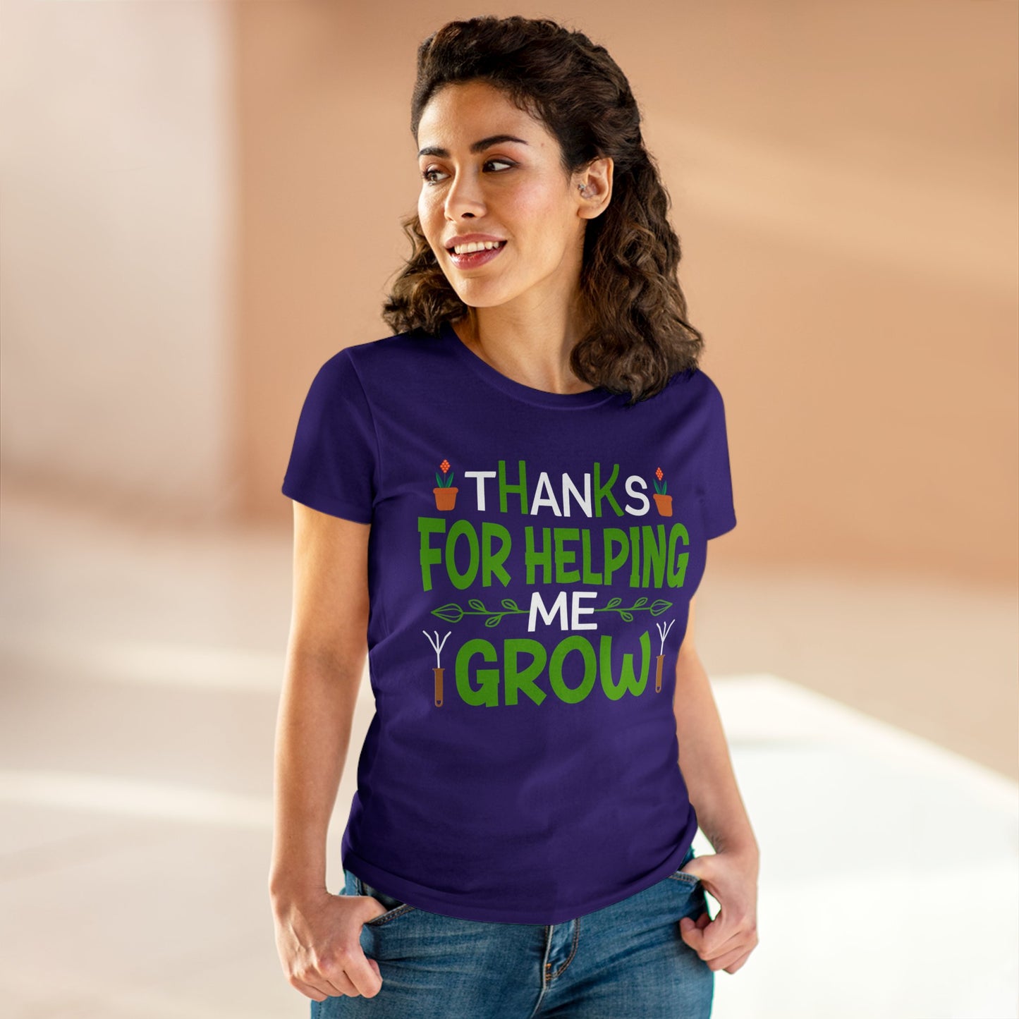 Thanks For Helping Me Grow - Gardening - Women's Midweight Cotton Tee