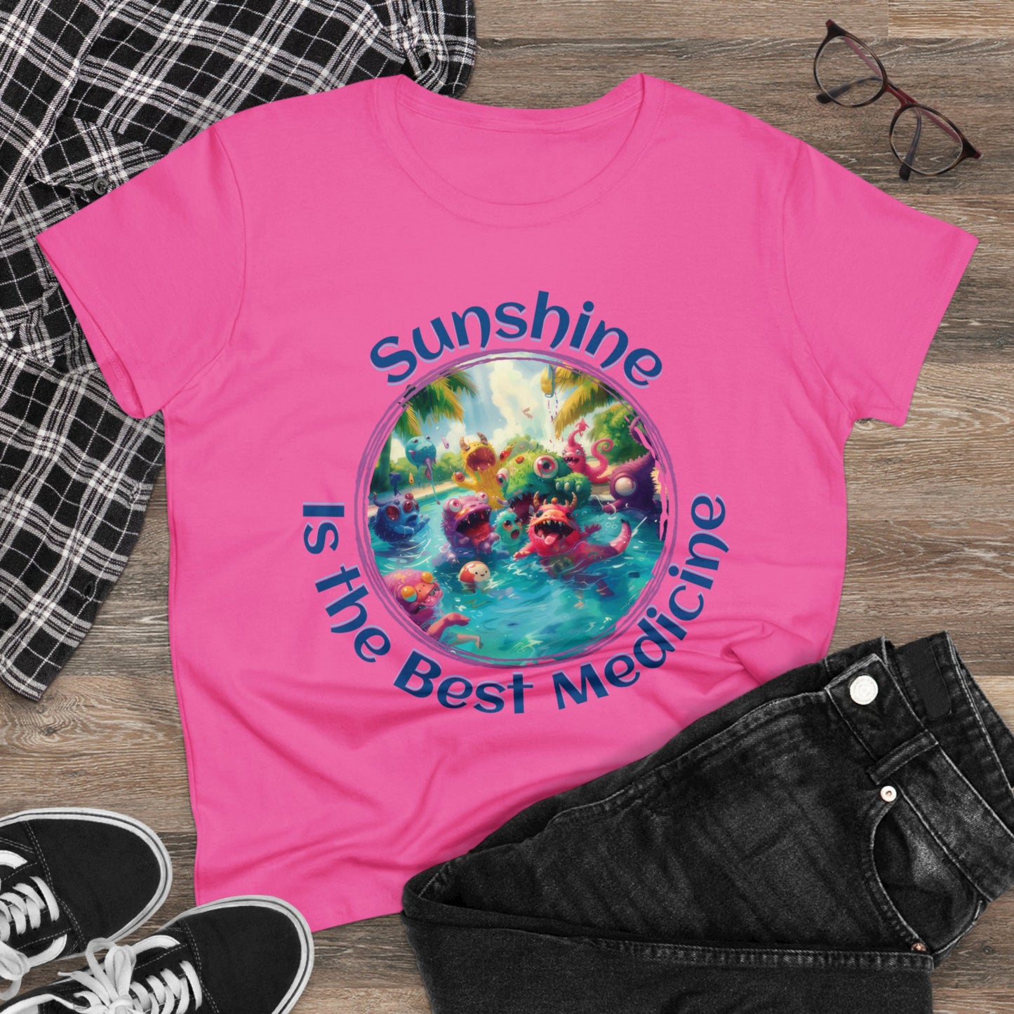 Sunshine is the Best Medicine - Women's Midweight Cotton Tee