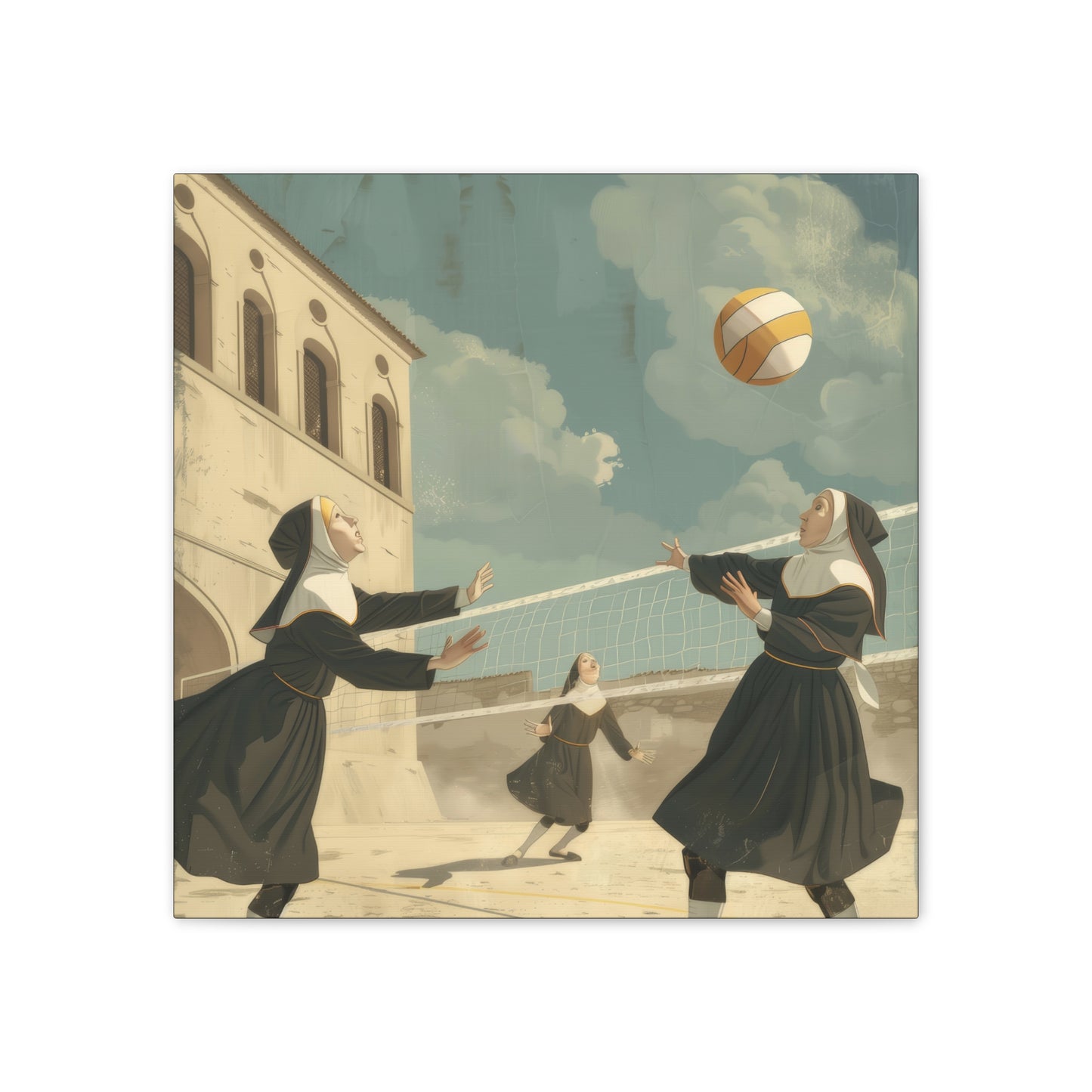 Nuns Volleyball - Canvas Stretched, 0.75"