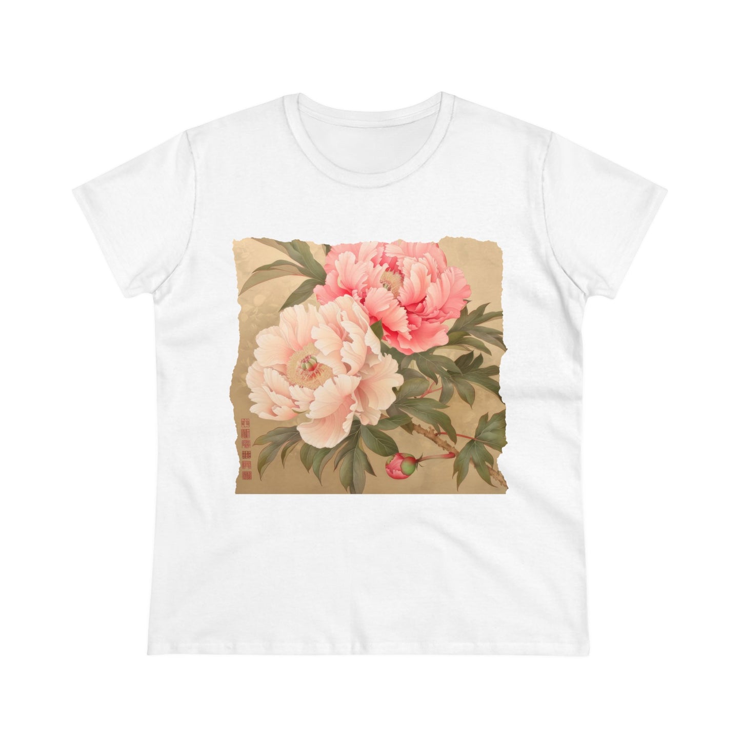 Peony - Flower - Women's Midweight Cotton Tee