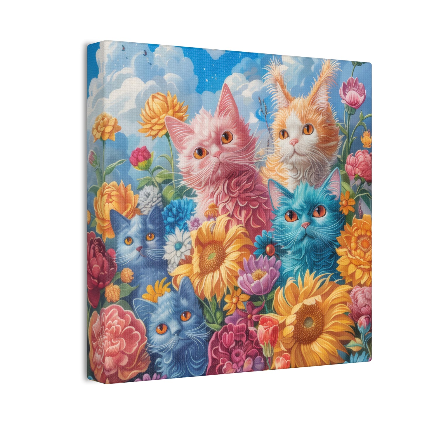 Cats and Flowers - Canvas Stretched, 0.75"