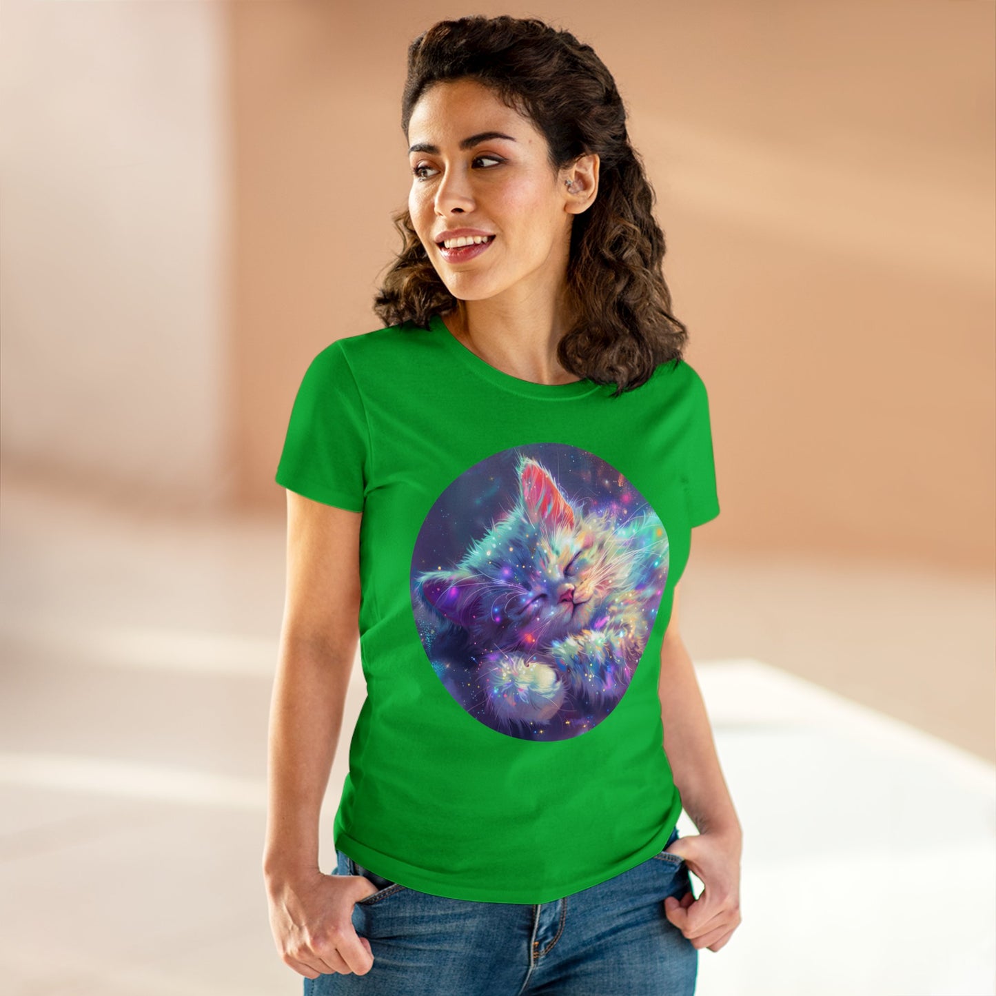 Sparkle Kitty - Women's Midweight Cotton Tee