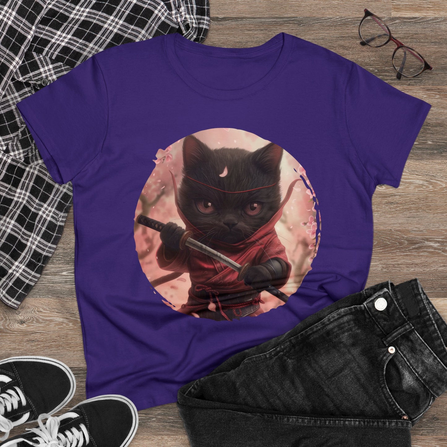 Ninja Kitty - Women's Midweight Cotton Tee