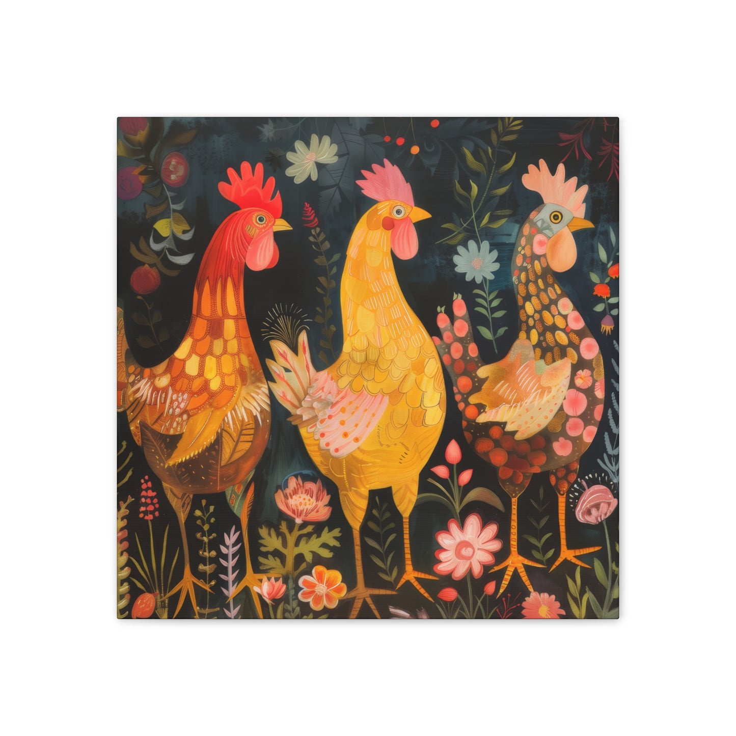 Chickens - Canvas Stretched, 0.75" - Canvas Stretched, 0.75"