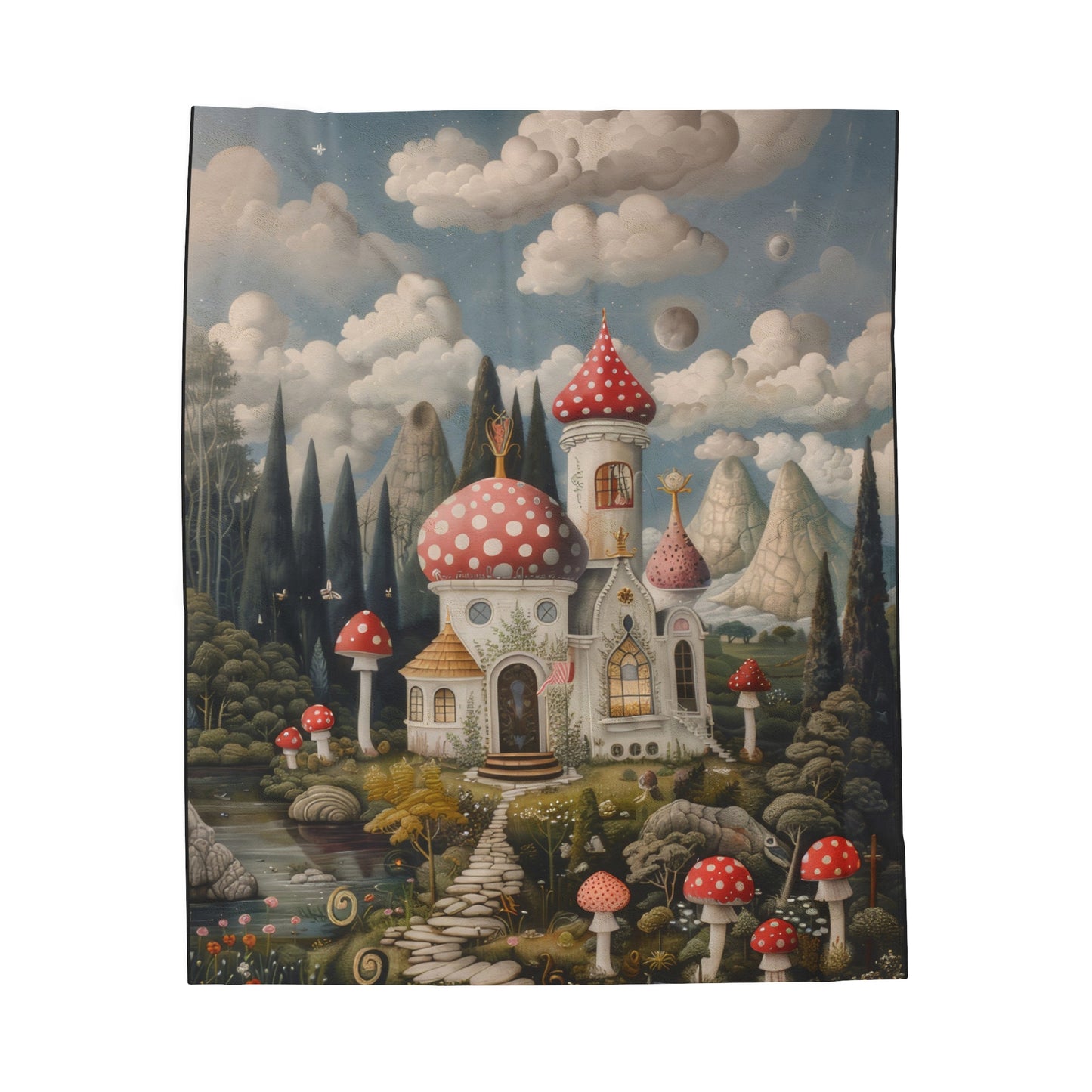 Mushroom Castle - Velveteen Plush Blanket