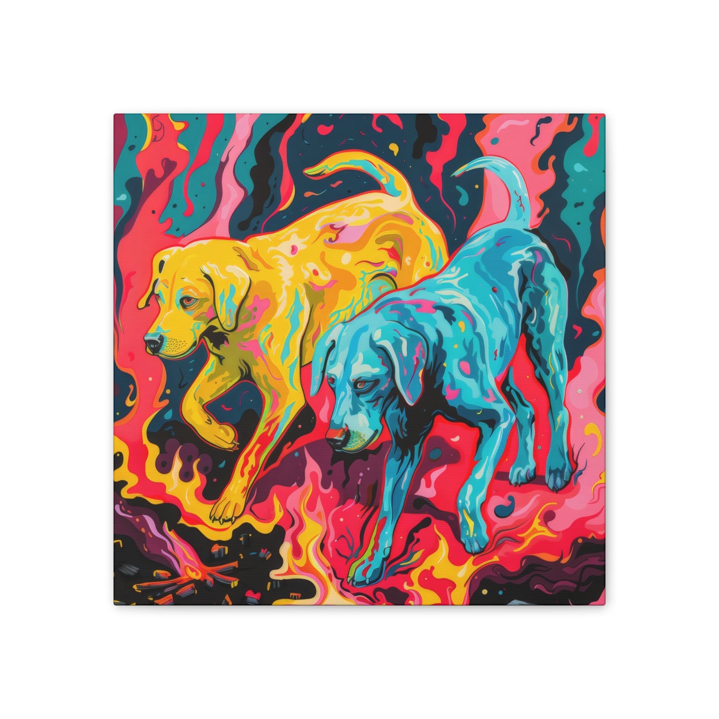 Trippy Dogs - Canvas Stretched, 0.75"