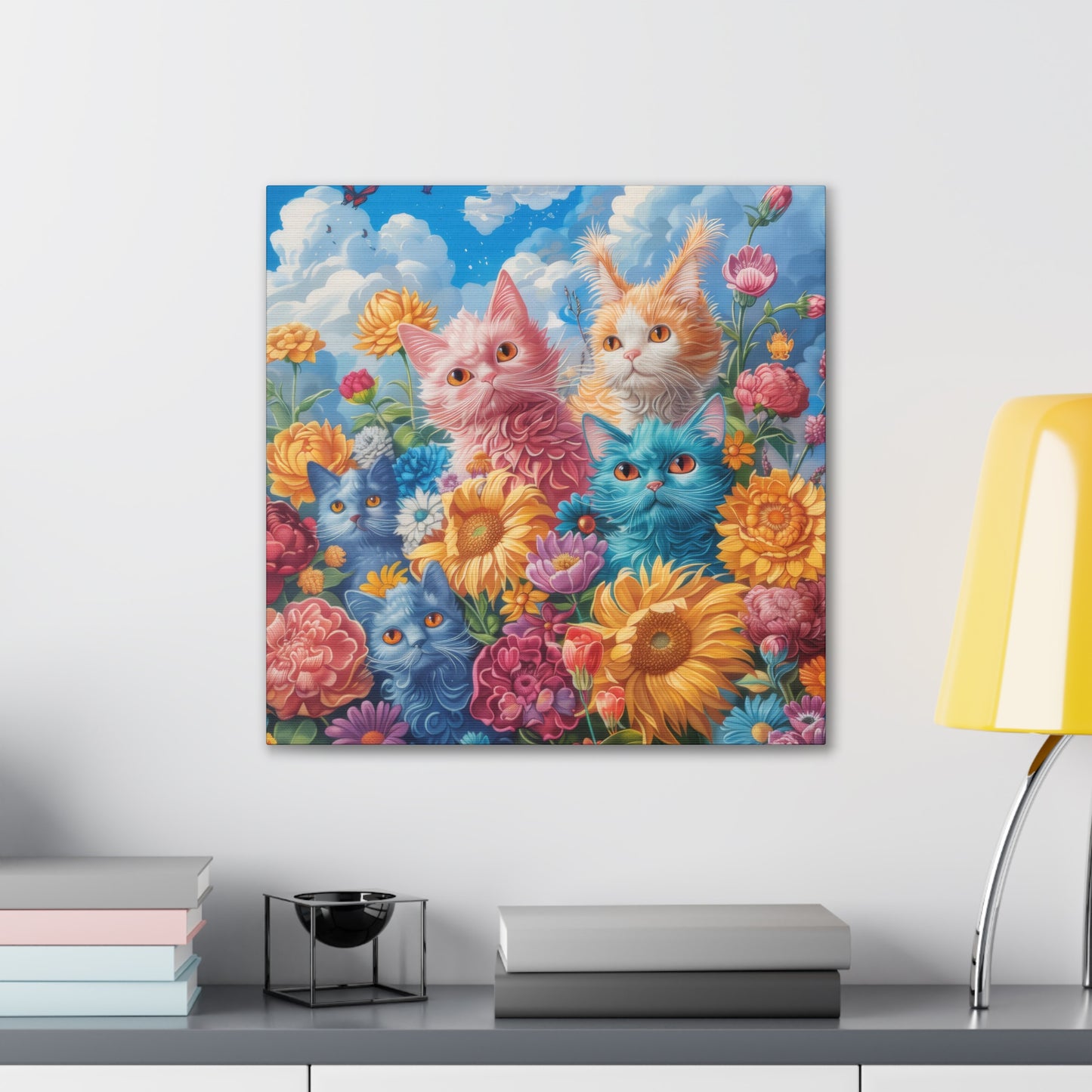 Cats and Flowers - Canvas Stretched, 0.75"