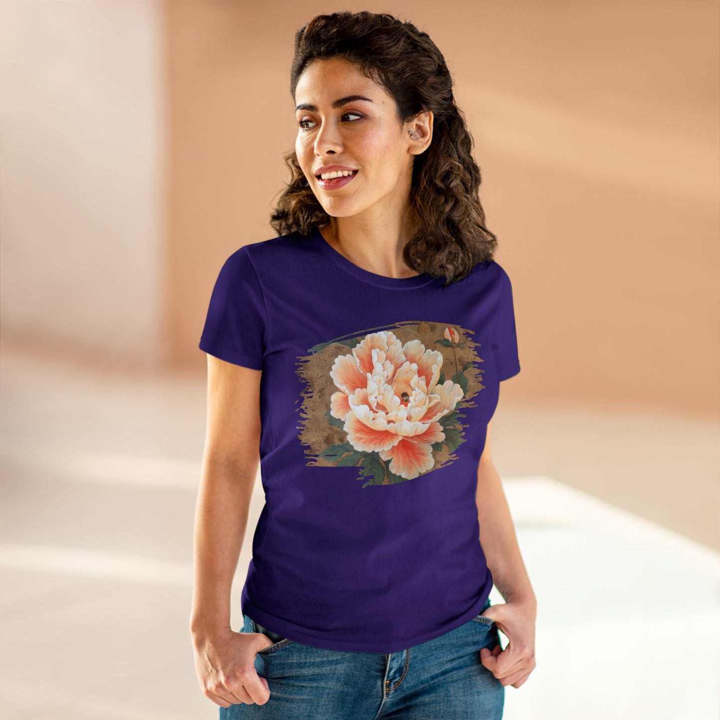 Peony - Flower - Women's Midweight Cotton Tee