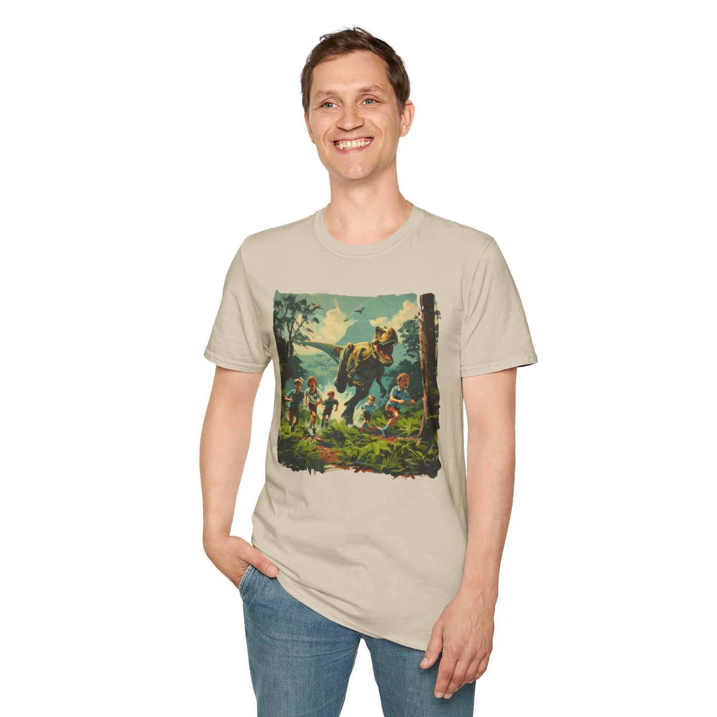 Dinosaur Chase - Unisex Softstyle T-Shirt