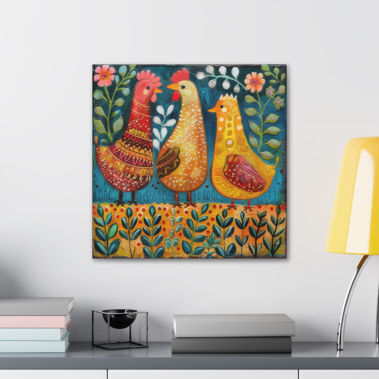 Chickens - Canvas Stretched, 0.75" - Canvas Stretched, 0.75"