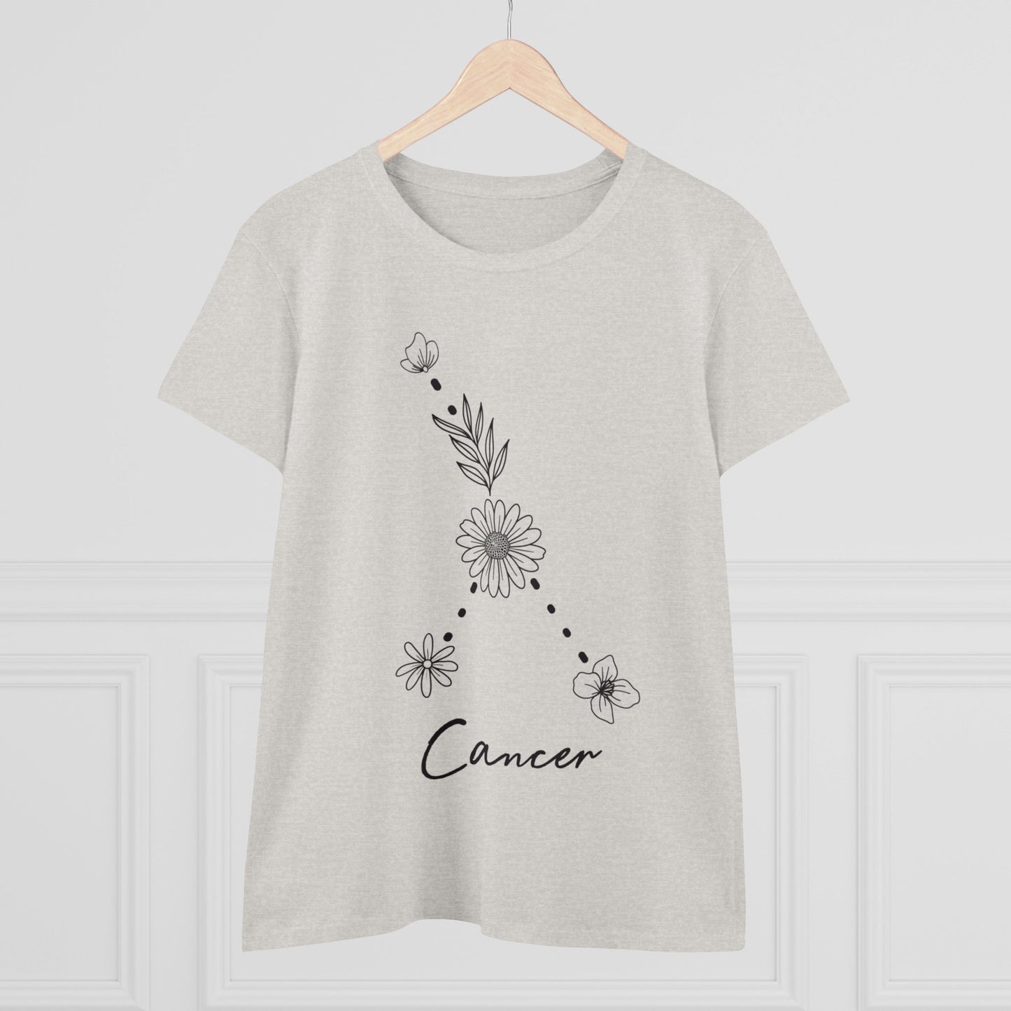 Flower Constellation - Cancer - Astrology - Women's Midweight Cotton Tee