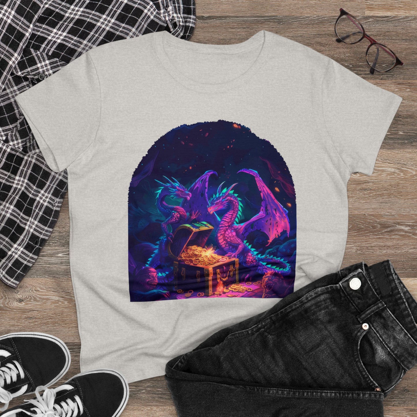 Dragons and Loot - Fantasy - Women's Midweight Cotton Tee