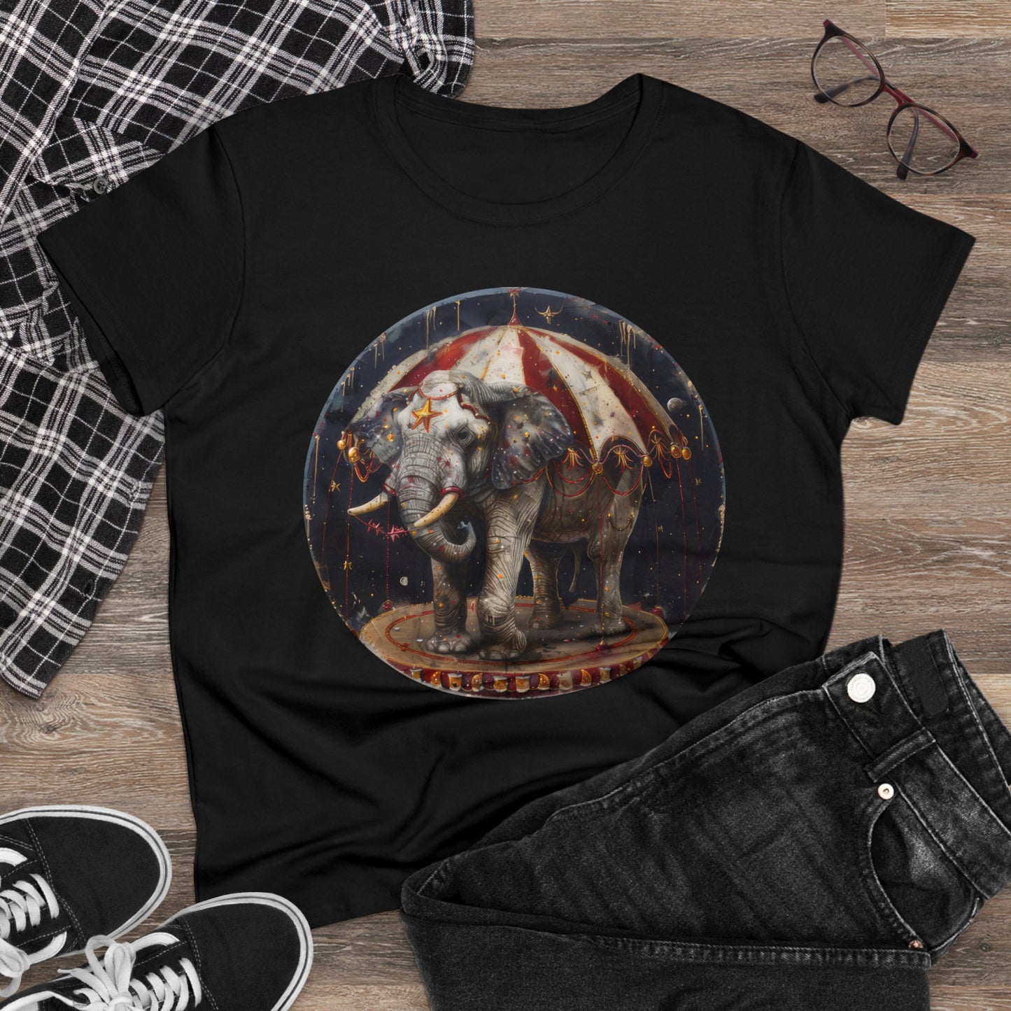 Circus Elephant - Women's Midweight Cotton Tee